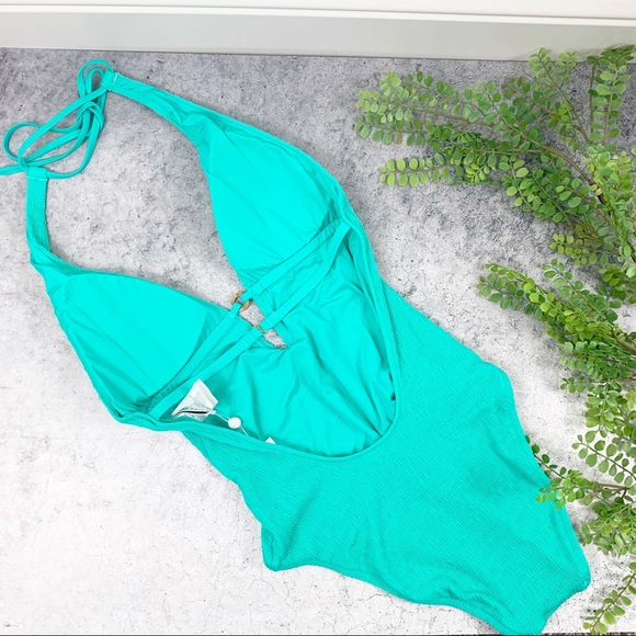 Trina Turk Cabana Solids V-Plunge 1 Piece Swimsuit - Picture 7 of 10